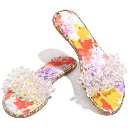 Women’s Rhinestone Open Toe Flat Sandals Glitter Slides Slip on Shoes Transparent Rhinestone Glitter Slip On Sandals
Women’s Rhinestone Open Toe Flat Sandals Glitter Slides Slip on Shoes Transparent Rhinestone Glitter Slip On Sandals