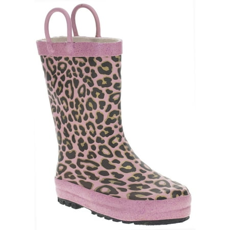 Western Chief Girl s Fab Rubber Glitter Leopard Rain Boot