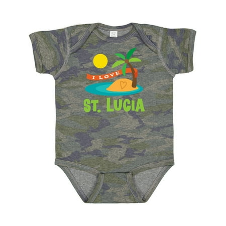 Inktastic I Love St Lucia Gift Baby Boy or Baby Girl Bodysuit