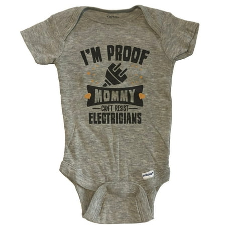 Funny Electrician Baby Bodysuit - I m Proof Mommy Can t Resist Electricians Baby Bodysuit - Grey
Funny Electrician Baby Bodysuit - I m Proof Mommy Can t Resist Electricians Baby Bodysuit - Grey