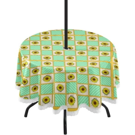 Hyjoy Sunflower Outdoor Tablecloth with Umbrella Hole and Zipper Waterproof Round Tablecloth 60 Inch for Party Patio Picnic Holiday Dinner Summer
Hyjoy Sunflower Outdoor Tablecloth with Umbrella Hole and Zipper Waterproof Round Tablecloth 60 Inch for Party Patio Picnic Holiday Dinner Summer