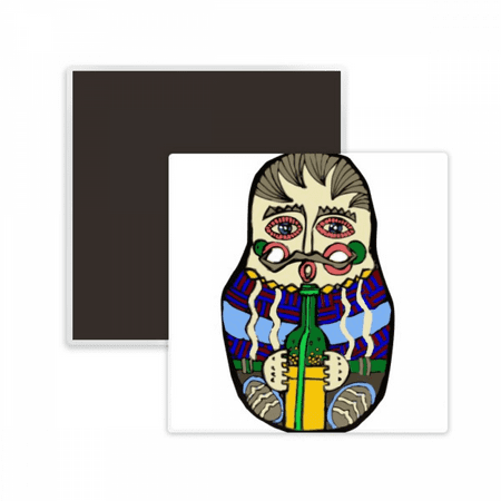 Russia Russian Matryoshka Nesting Square Ceracs Fridge Magnet Keepsake Memento