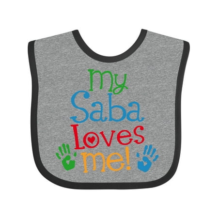 Inktastic My Saba Loves Me Gift Outfit Gift Baby Boy or Baby Girl Bib