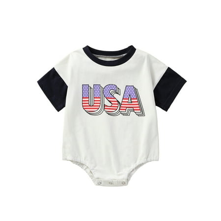 jaweiwi Baby 4th of July Romper for Boy Girl 0 6M 12M 18M 24M Toddler Short Sleeve Round Neck Letter Pattern Newborn Bodysuit
jaweiwi Baby 4th of July Romper for Boy Girl 0 6M 12M 18M 24M Toddler Short Sleeve Round Neck Letter Pattern Newborn Bodysuit