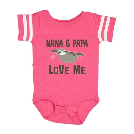 Inktastic Nana and Papa Love Me Sloth Gift Baby Girl Bodysuit
