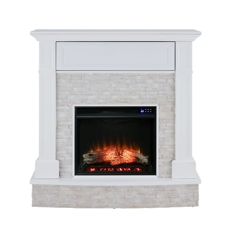 Sei Jacole Transitional style Electric Media Fireplace in White W/ rustic white riverstone finish
Sei Jacole Transitional style Electric Media Fireplace in White W/ rustic white riverstone finish
