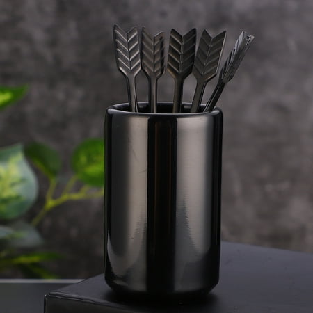 5Pcs Stainless Steel Coffee Stir Sticks with Holder Reusable Beverage Drink Cocktail Stirrer Home Bar Supply