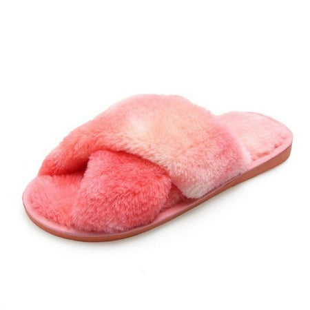 PIKADINGNIS Winter Mixed-Color House Women Fur Slippers Rainbow Color Bedroom Girls Plush Shoes Open Toe Indoor Ladies Furry Slippers
PIKADINGNIS Winter Mixed-Color House Women Fur Slippers Rainbow Color Bedroom Girls Plush Shoes Open Toe Indoor Ladies Furry Slippers