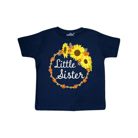 Inktastic Little Sister Sunflower Wreath Gift Toddler Boy or Toddler Girl T-Shirt