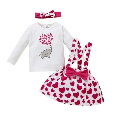 Baby Girl Tops Skirt Suit Long Sleeve Round Neck Heart Elephant Sweater Casual Suspender Dress + Headband
Baby Girl Tops Skirt Suit Long Sleeve Round Neck Heart Elephant Sweater Casual Suspender Dress + Headband