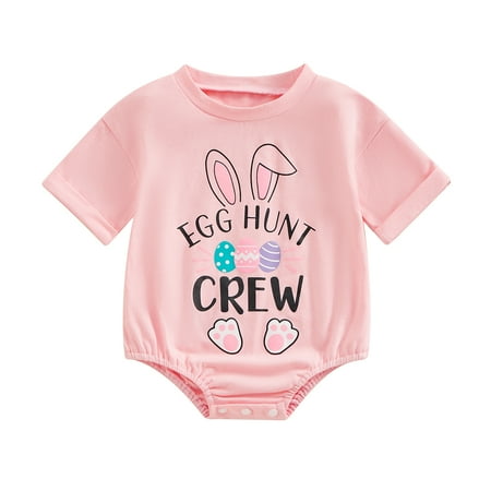 AIGUR Infant Baby Boy Girl Easter Jumpsuit LetterBunny EarEgg Print Round Neck Short Sleeve T-Shirt Romper Baby Easter Clothes
AIGUR Infant Baby Boy Girl Easter Jumpsuit LetterBunny EarEgg Print Round Neck Short Sleeve T-Shirt Romper Baby Easter Clothes