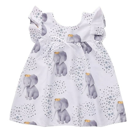 Baby Girls Dress Sleeveless Elephant Print Round Neck Dress 1PCS Summer Dress 6-9 Months White
Baby Girls Dress Sleeveless Elephant Print Round Neck Dress 1PCS Summer Dress 6-9 Months White