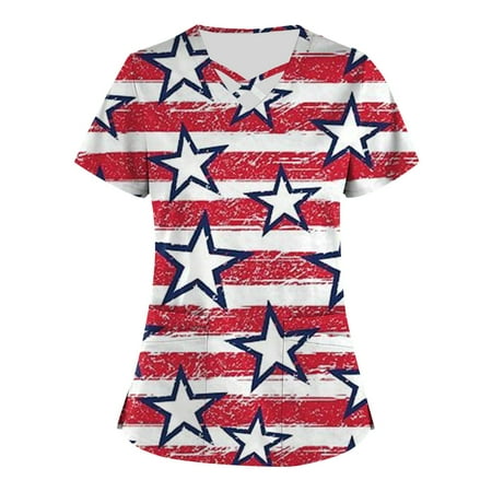 KSCYKKKD Womens Tops Plus Size Independence Day Printed Scrub Working Uniform Tops for Womens Cross V Neck Short Sleeve Fun T-shirtss Workwear Tee with Pockets Red XXXXXL
KSCYKKKD Womens Tops Plus Size Independence Day Printed Scrub Working Uniform Tops for Womens Cross V Neck Short Sleeve Fun T-shirtss Workwear Tee with Pockets Red XXXXXL
