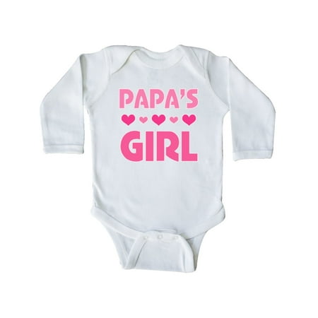 Inktastic Papas Girl Granddaughter Gift Gift Baby Girl Long Sleeve Bodysuit
