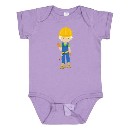 Inktastic Construction Worker Blond Hair Cute Boy Hammer Gift Baby Boy Bodysuit
