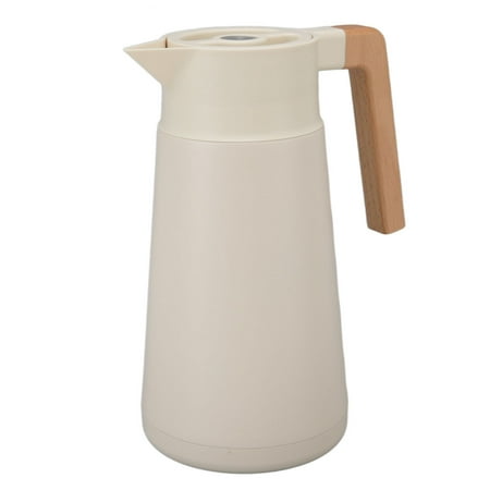 Thermal Carafe Thermal Insulation One Click Water Pressure Thermal Coffee Carafe Stainless Steel Liner With Beech Wood Handle For Home White
Thermal Carafe Thermal Insulation One Click Water Pressure Thermal Coffee Carafe Stainless Steel Liner With Beech Wood Handle For Home White
