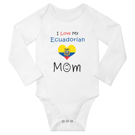 I Love My Ecuadorian Mom Baby Long Slevve Bodysuits Unisex Gifts (White 3-6 Months)
I Love My Ecuadorian Mom Baby Long Slevve Bodysuits Unisex Gifts (White 3-6 Months)