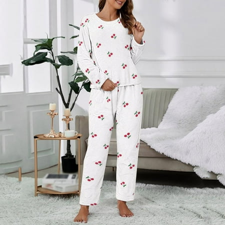 Womens Pajama Sets Women Robes Women Casual Pajamas Sets Coral Fleece Long Sleeve Tops And Long Pants Cherry Printing Sleepwear Two Piece Set Pajamas For Women Nightgowns Sleep Shirts
Womens Pajama Sets Women Robes Women Casual Pajamas Sets Coral Fleece Long Sleeve Tops And Long Pants Cherry Printing Sleepwear Two Piece Set Pajamas For Women Nightgowns Sleep Shirts