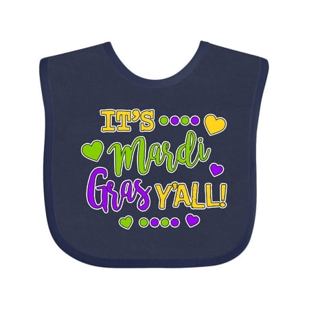Inktastic Its Mardi Gras Yall with Hearts Gift Baby Boy or Baby Girl Bib