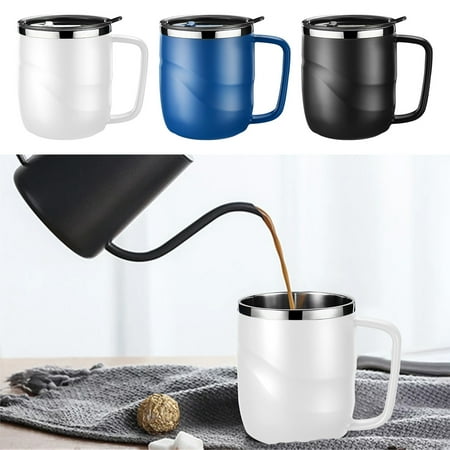 GUSTVE 400ML 304 Stainless Steel Coffee Mug Cup with Lid and Handle Double Wall Coffee Tumbler Reusable and Durable Coffee Travel Cup for Hot and Cold Water Coffee
GUSTVE 400ML 304 Stainless Steel Coffee Mug Cup with Lid and Handle Double Wall Coffee Tumbler Reusable and Durable Coffee Travel Cup for Hot and Cold Water Coffee