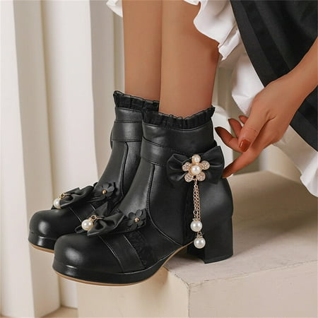 Ankle Boots Ladies Fashion Solid Color Leather Bowknot Beaded Tassel Thick Heel Short Boots
Ankle Boots Ladies Fashion Solid Color Leather Bowknot Beaded Tassel Thick Heel Short Boots