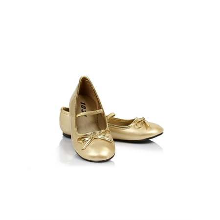 ELLIE 013-BALLET 0 Heel Ballet Slipper Childrens Gold PU M Size