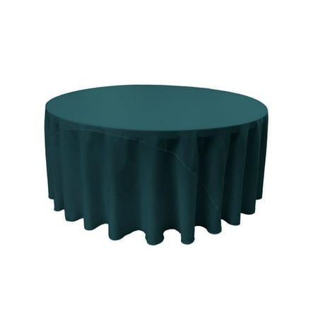 TCpop120R-TealDrkP82 Polyester Poplin Tablecloth Dark Teal - 120 in. Round