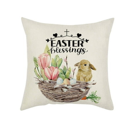tkrady Throw Pillow Covers Easter Print Hold Pillowcase Office Home Sofa Car Decoration
