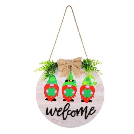 NUOLUX Wooden Door Hanging Sign Festival Gnome Doll Welcome Sign Door Hanging Plaque