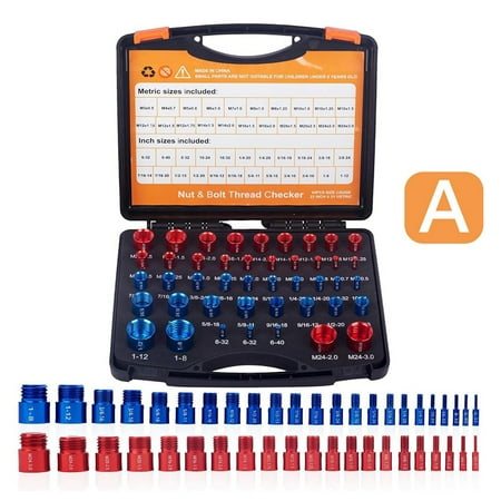 Nut and Bolt Thread Che cker Set Nut and Bolt Size Gauge Box Inch & Metric Size Blue red
Nut and Bolt Thread Che cker Set Nut and Bolt Size Gauge Box Inch & Metric Size Blue red
