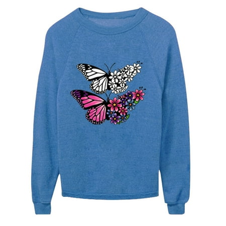 Women s Butterfly Print O Neck Loose Sweater Long Sleeve Casual Blouse Top Plus Size Loose Fit Sweatshirt Pullover
Women s Butterfly Print O Neck Loose Sweater Long Sleeve Casual Blouse Top Plus Size Loose Fit Sweatshirt Pullover