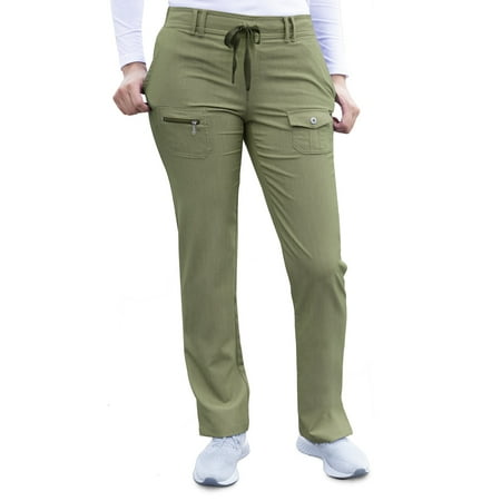 Adar Pro Heather Scrubs For Women - Slim Fit Tapered Scrub Pants