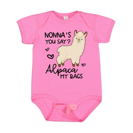 Inktastic Nonna s You Say Alpaca My Bags Gift Baby Boy or Baby Girl Bodysuit