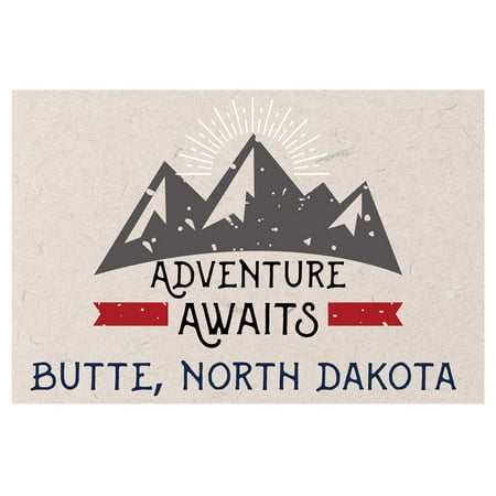 Butte North Dakota Souvenir 2x3 Inch Fridge Magnet Adventure Awaits Design