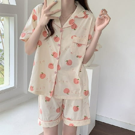 DanceeMangoo New Pajama Sets Turn-down Collar Short Sleeve Women Summer Floral Printed Cotton Kawaii Trendy Womens 2pcs Soft Pyjamas Elegant
DanceeMangoo New Pajama Sets Turn-down Collar Short Sleeve Women Summer Floral Printed Cotton Kawaii Trendy Womens 2pcs Soft Pyjamas Elegant