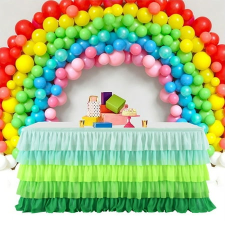 GeweYeeli Rainbow Party Table Skirt Layers Chiffon Table Cloth Decoration Cover for Wedding Party Colorful 14 Feet
GeweYeeli Rainbow Party Table Skirt Layers Chiffon Table Cloth Decoration Cover for Wedding Party Colorful 14 Feet