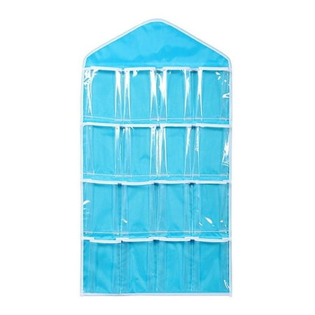 16 Pockets Clear Over Door Hanging Bag Shoe Rack Hanger Underwear Socks Bra Closet Storage Tidy Organizer (Blue)
16 Pockets Clear Over Door Hanging Bag Shoe Rack Hanger Underwear Socks Bra Closet Storage Tidy Organizer (Blue)