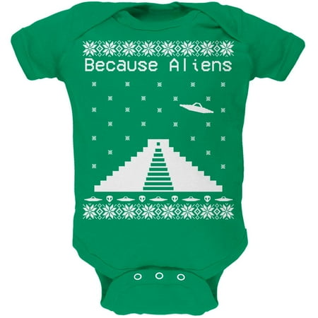 Because Aliens Pyramid Ugly XMAS Sweater Kelly Green Soft Baby One Piece - 12-18 months
Because Aliens Pyramid Ugly XMAS Sweater Kelly Green Soft Baby One Piece - 12-18 months