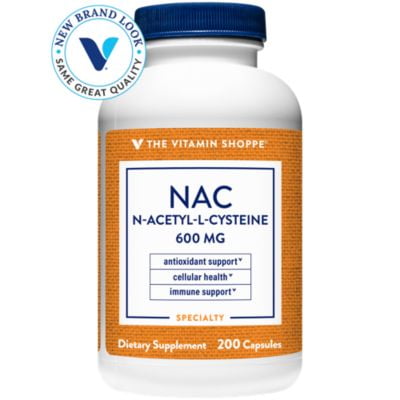 NAC NAcetylLCysteine 600mg Provides Antioxidant Support, Cellular Health Supports Liver Detoxification Once Daily (200 Capsules) by The Vitamin Shoppe