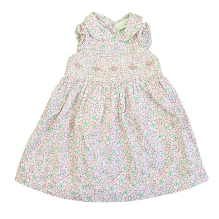 

Pre-owned Laura Ashley Girls White | Pink | Green Floral Dress size: 12 Months
