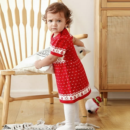 kpoplk Little Girl Dresses Toddler Kids Baby Girl Christmas Xmas Deer Knitted Crochet Princess Party Dress Dresses For Girls(Red)
kpoplk Little Girl Dresses Toddler Kids Baby Girl Christmas Xmas Deer Knitted Crochet Princess Party Dress Dresses For Girls(Red)