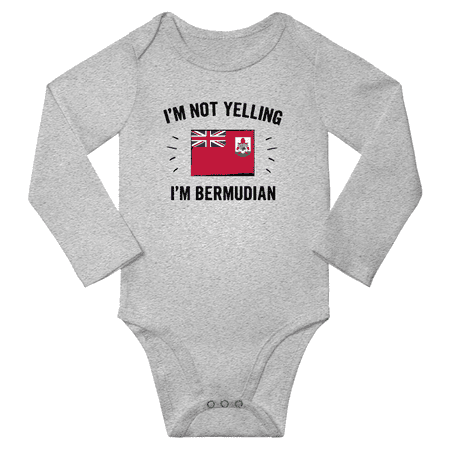 I m Not Yelling I m Bermudian! Baby Long Sleeve Bodysuits Unisex Gifts (Gray 6 Months)
I m Not Yelling I m Bermudian! Baby Long Sleeve Bodysuits Unisex Gifts (Gray 6 Months)