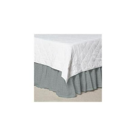 Patch Magic DRKW136A Blue Sky and White Gingham Checks, Fabric Dust Ruffle King 78 x 80 inch