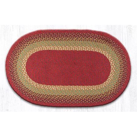 27in. x 45in. Burgundy, Maroon, and Sunflower Oval Braided Rug