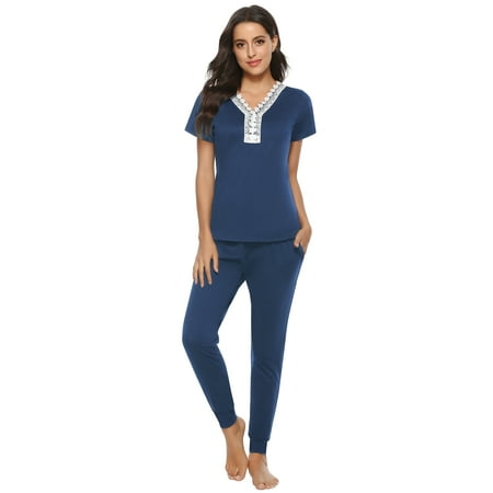 Women s Pajamas Set Lace Stitching Top and Trousers Suit 2 Piece Long Sleeve Sleepwear
Women s Pajamas Set Lace Stitching Top and Trousers Suit 2 Piece Long Sleeve Sleepwear