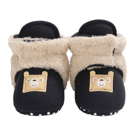 One opening Toddlers Boys Girls Cartoon Warm Cotton Shoes with Non Skid Bottorm