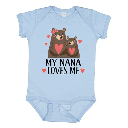 Inktastic My Nana Loves Me Bear Gift Baby Boy or Baby Girl Bodysuit