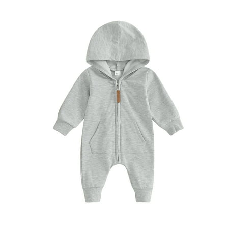 Newborn Baby Boy Girl Clothes Basic Solid Zipper Long Sleeve Hooded Romper Jumpsuit One Piece Fall Winter Outfit
Newborn Baby Boy Girl Clothes Basic Solid Zipper Long Sleeve Hooded Romper Jumpsuit One Piece Fall Winter Outfit
