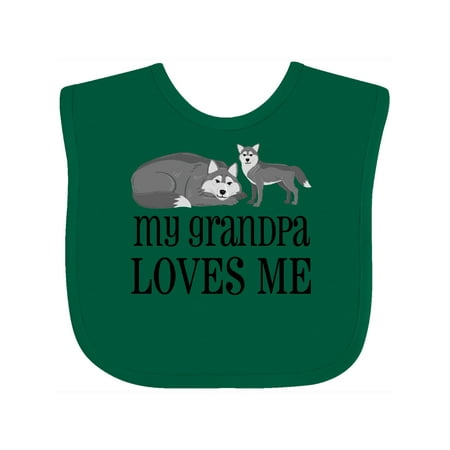 Inktastic Wolves My Grandpa Loves Me Gift Baby Boy or Baby Girl Bib