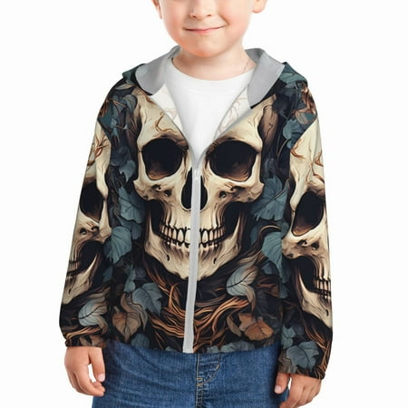 Ocsxa Vintage Leaf Flower Skull Print Kids Active Zipper Sun Protection Jacket Boys Girls Hooded Cooling Shirt-18 Months
Ocsxa Vintage Leaf Flower Skull Print Kids Active Zipper Sun Protection Jacket Boys Girls Hooded Cooling Shirt-18 Months